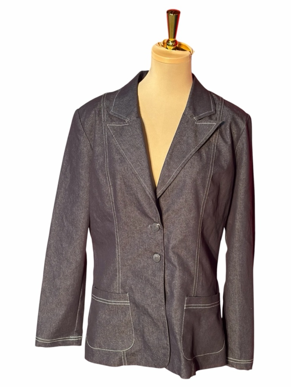 Ralsey Black Blazer Size 10 Contrast Stitch Career Office Jacket